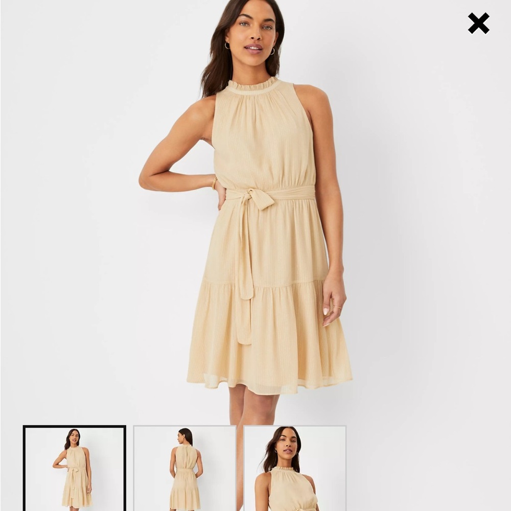 Elegant Cream Sleeveless Dress